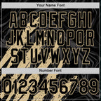 Custom Black Vegas Gold-White Splash 3D Pattern Design Bomber Full-Snap Varsity Letterman Hoodie Jacket