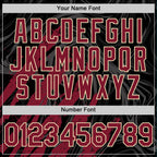 Custom Black Crimson-Cream Splash 3D Pattern Design Bomber Full-Snap Varsity Letterman Hoodie Jacket