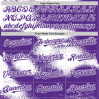 Custom Purple White Abstract Color Blocks Fragment 3D Pattern Design Bomber Full-Snap Varsity Letterman Hoodie Jacket