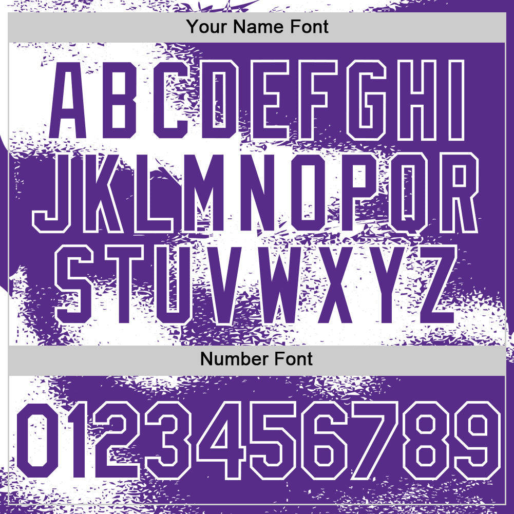 Custom Purple White Abstract Color Blocks Fragment 3D Pattern Design Bomber Full-Snap Varsity Letterman Hoodie Jacket