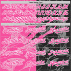 Custom Graffiti Pattern Pink Black-White Scratch Bomber Full-Snap Varsity Letterman Hoodie Jacket