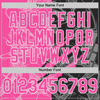 Custom Graffiti Pattern Pink Black-White Scratch Bomber Full-Snap Varsity Letterman Hoodie Jacket