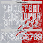 Custom Graffiti Pattern Gray Red-White Scratch Bomber Full-Snap Varsity Letterman Hoodie Jacket