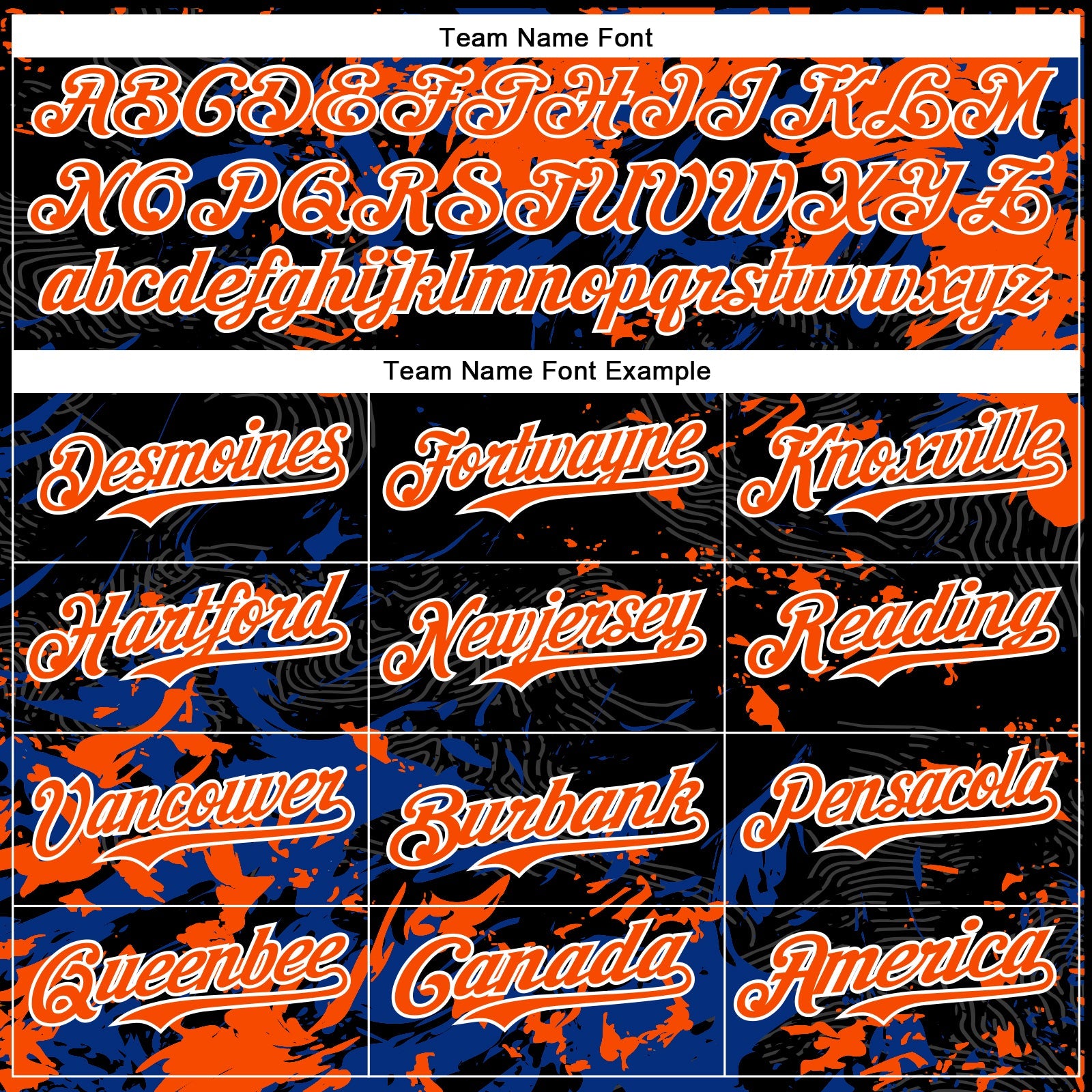 Custom Black Orange Royal-White Splash 3D Pattern Design Bomber Full-Snap Varsity Letterman Hoodie Jacket