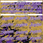 Custom Old Gold Purple Black-White Splash 3D Pattern Design Bomber Full-Snap Varsity Letterman Hoodie Jacket