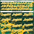 Custom Green Gold Kelly Green-White Splash 3D Pattern Design Bomber Full-Snap Varsity Letterman Hoodie Jacket