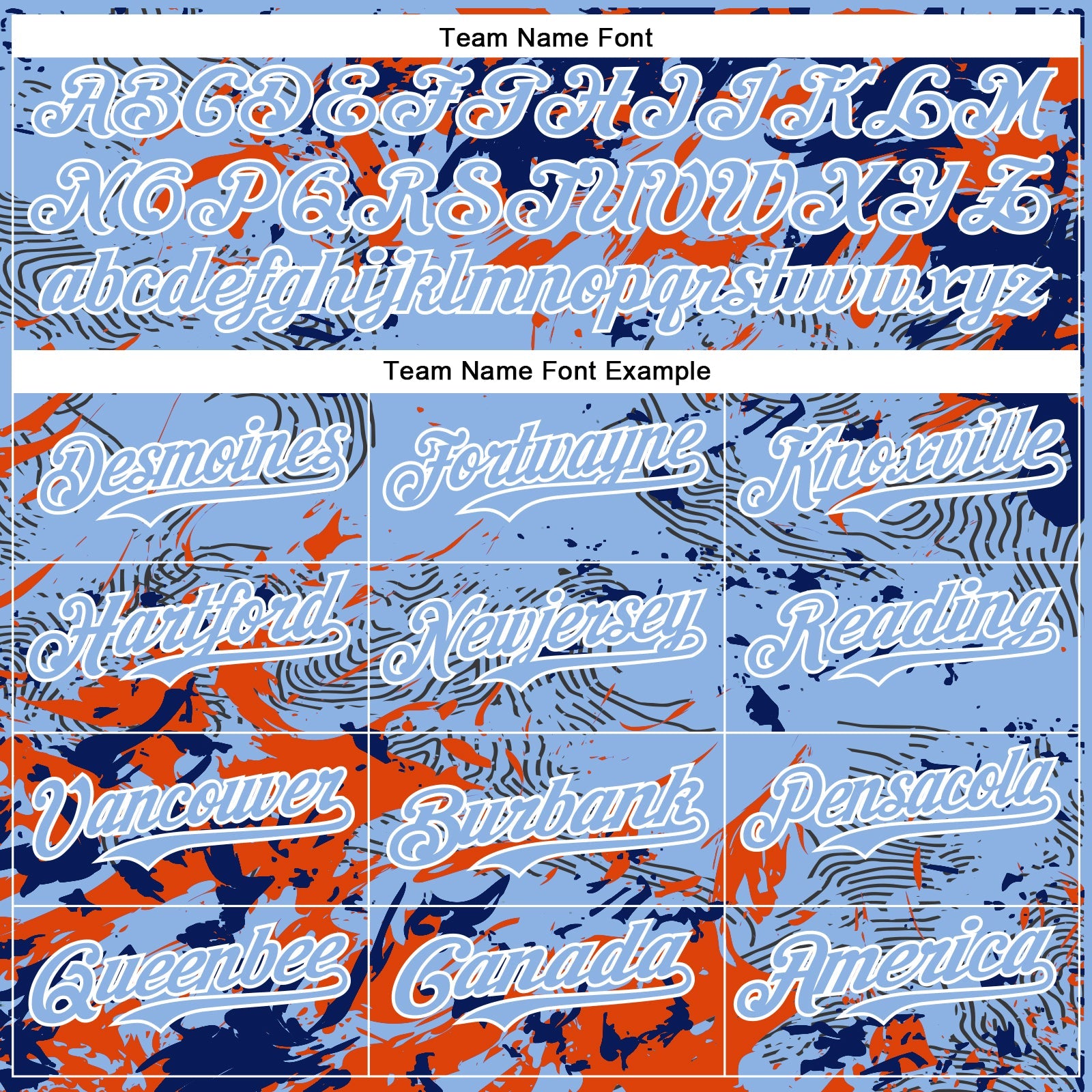 Custom Light Blue Royal Orange-White Splash 3D Pattern Design Bomber Full-Snap Varsity Letterman Hoodie Jacket