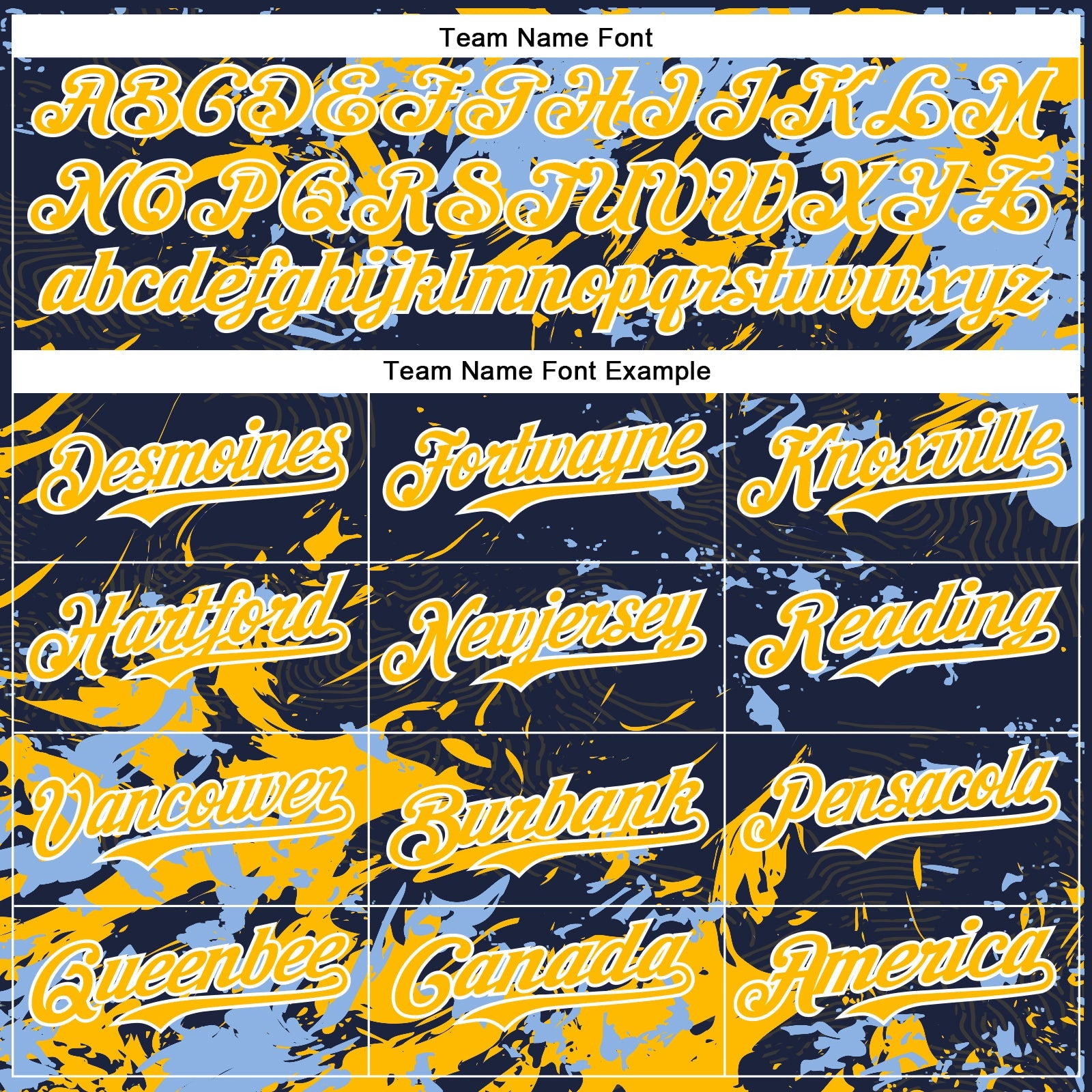 Custom Navy Gold Light Blue-White Splash 3D Pattern Design Bomber Full-Snap Varsity Letterman Hoodie Jacket