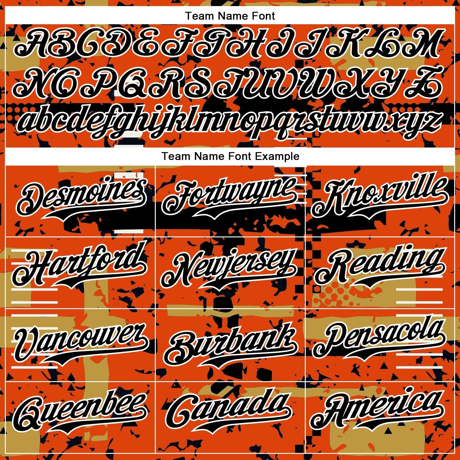 Custom Orange Black Old Gold-White Abstract Fragment Shape 3D Pattern Design Bomber Full-Snap Varsity Letterman Hoodie Jacket