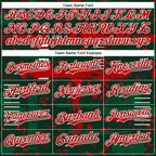 Custom Green Red Kelly Green-White Abstract Fragment Shape 3D Pattern Design Bomber Full-Snap Varsity Letterman Hoodie Jacket