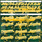 Custom Green Gold Kelly Green-White Abstract Fragment Shape 3D Pattern Design Bomber Full-Snap Varsity Letterman Hoodie Jacket