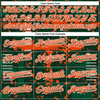 Custom Green Orange Kelly Green-White Abstract Fragment Shape 3D Pattern Design Bomber Full-Snap Varsity Letterman Hoodie Jacket