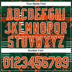 Custom Green Orange Kelly Green-White Abstract Fragment Shape 3D Pattern Design Bomber Full-Snap Varsity Letterman Hoodie Jacket