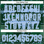 Custom Green Light Blue Kelly Green-White Abstract Fragment Shape 3D Pattern Design Bomber Full-Snap Varsity Letterman Hoodie Jacket