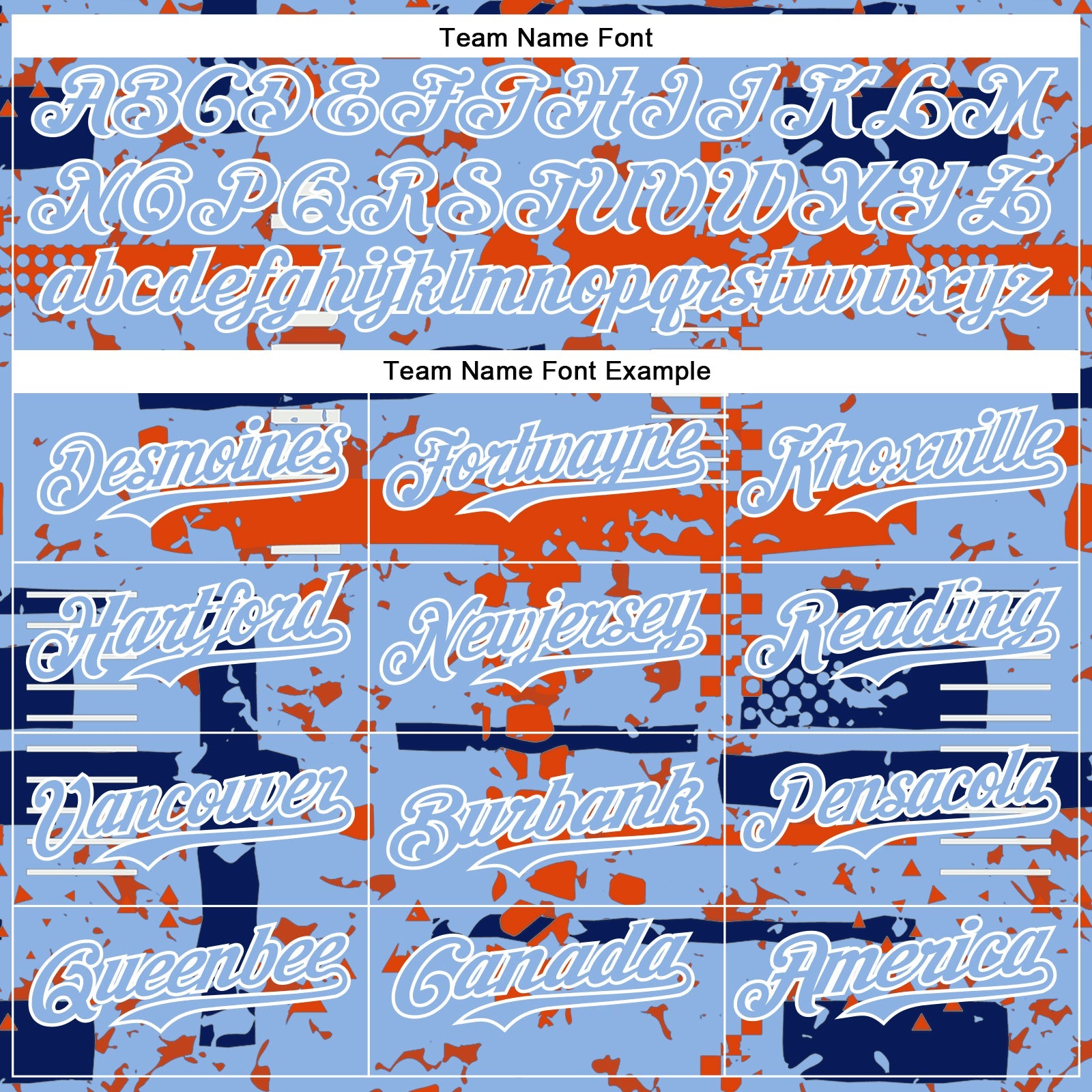 Custom Light Blue Royal Orange-White Abstract Fragment Shape 3D Pattern Design Bomber Full-Snap Varsity Letterman Hoodie Jacket