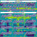 Custom Teal Purple Neon Green-White Abstract Fragment Shape 3D Pattern Design Bomber Full-Snap Varsity Letterman Hoodie Jacket