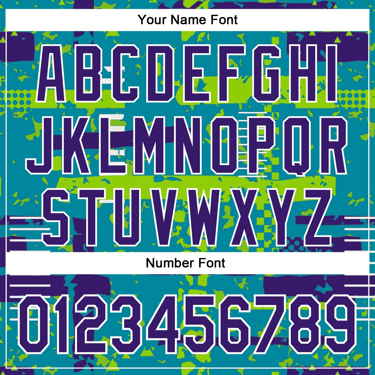 Custom Teal Purple Neon Green-White Abstract Fragment Shape 3D Pattern Design Bomber Full-Snap Varsity Letterman Hoodie Jacket