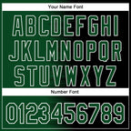 Custom Kelly Green Black-White Gradient Line Bomber Full-Snap Varsity Letterman Hoodie Jacket