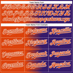 Custom Orange Purple-White Gradient Line Bomber Full-Snap Varsity Letterman Hoodie Jacket
