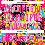 Custom Graffiti Pattern Pink Black-White Splash Bomber Full-Snap Varsity Letterman Hoodie Jacket