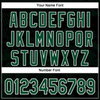 Custom Black Kelly Green-White Curve Lines 3D Pattern Design Bomber Full-Snap Varsity Letterman Hoodie Jacket