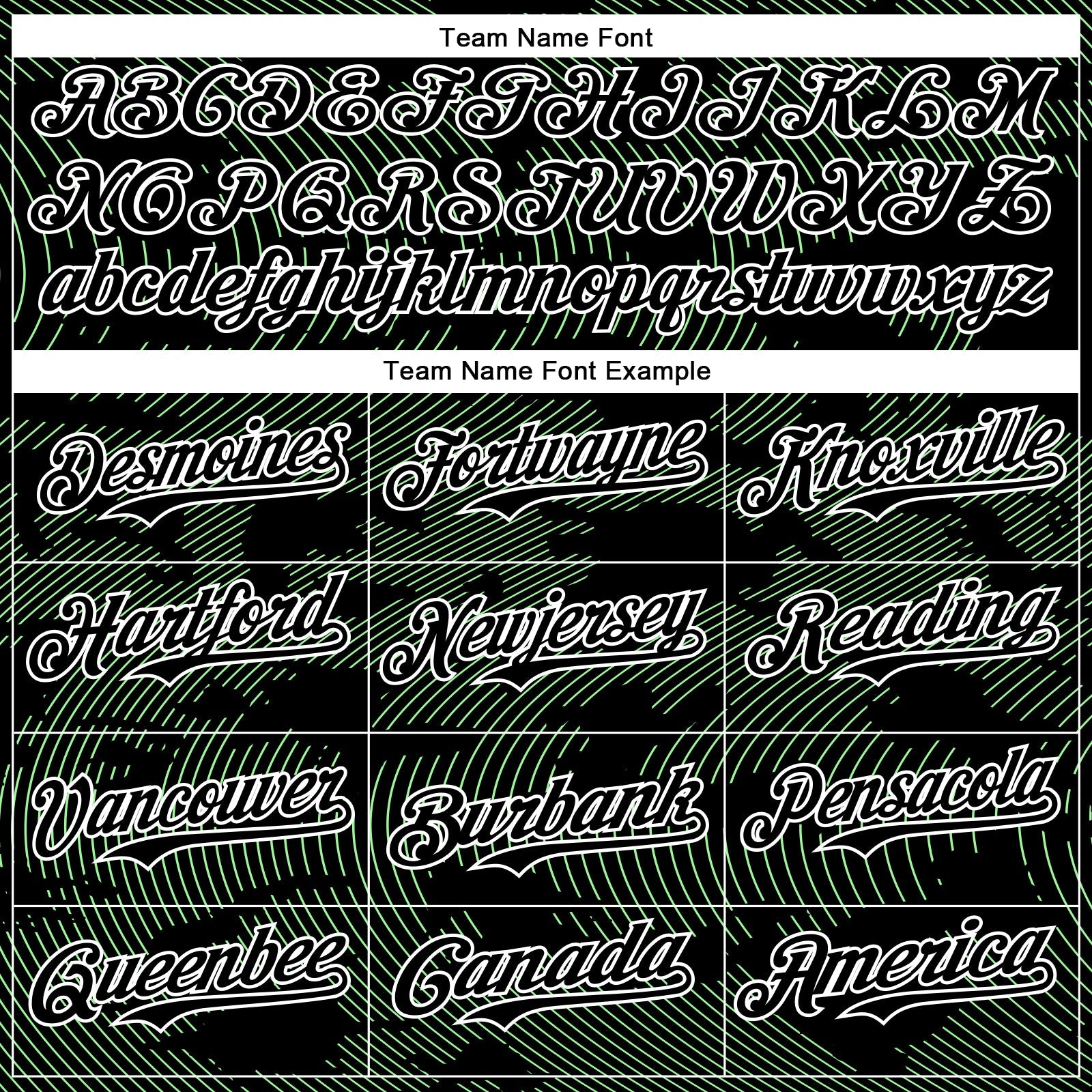 Custom Black Pea Green-White Curve Lines 3D Pattern Design Bomber Full-Snap Varsity Letterman Hoodie Jacket