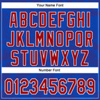 Custom Thunder Blue Red-White Curve Lines 3D Pattern Design Bomber Full-Snap Varsity Letterman Hoodie Jacket