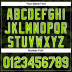 Custom Black Neon Green-White Curve Lines 3D Pattern Design Bomber Full-Snap Varsity Letterman Hoodie Jacket