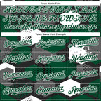 Custom Black Kelly Green-White Geometric Shape 3D Pattern Design Bomber Full-Snap Varsity Letterman Hoodie Jacket