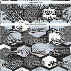 Custom Black Silver-White Geometric Shape 3D Pattern Design Bomber Full-Snap Varsity Letterman Hoodie Jacket