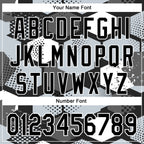 Custom Black Silver-White Geometric Shape 3D Pattern Design Bomber Full-Snap Varsity Letterman Hoodie Jacket