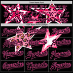 Custom Black Pink Y2K Stars 3D Pattern Design Bomber Full-Snap Varsity Letterman Jacket
