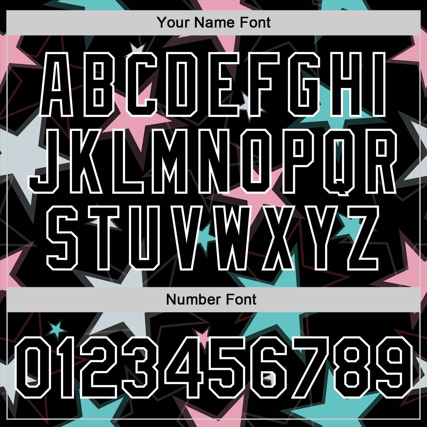 Custom Black White Y2K Stars 3D Pattern Design Bomber Full-Snap Varsity Letterman Jacket