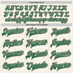 Custom White Kelly Green Cream-Black Crosses 3D Pattern Design Bomber Full-Snap Varsity Letterman Jacket