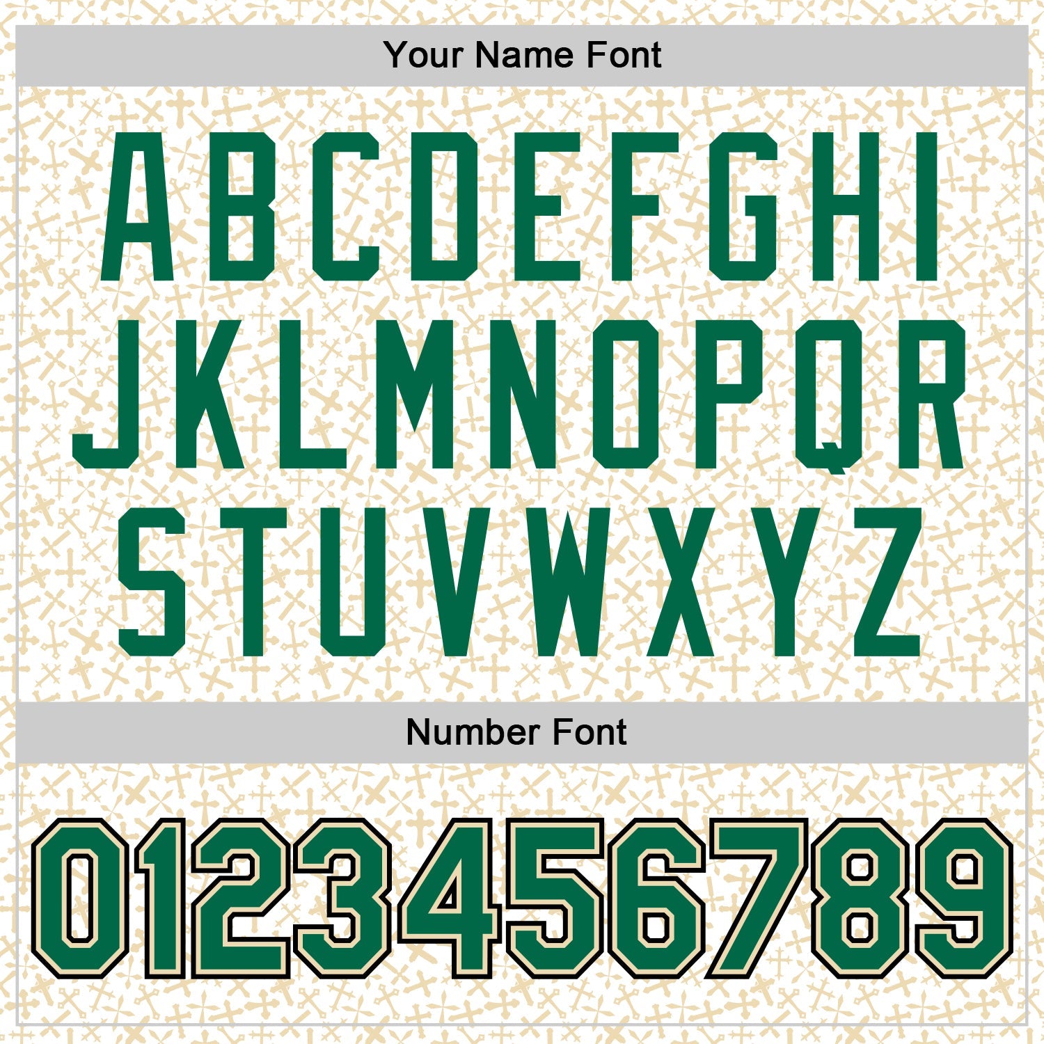 Custom White Kelly Green Cream-Black Crosses 3D Pattern Design Bomber Full-Snap Varsity Letterman Jacket