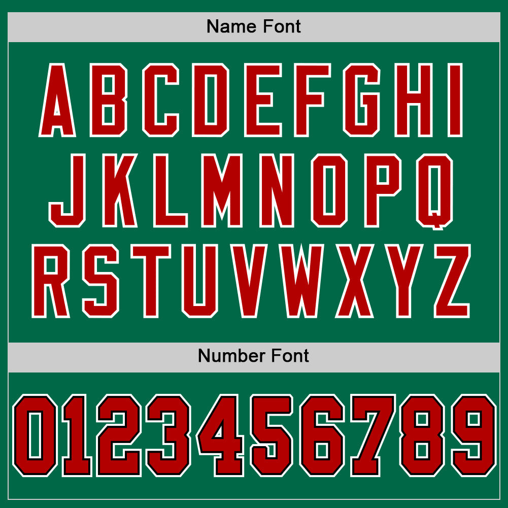 Custom Kelly Green Red-Black Mesh Authentic Throwback Football Jersey