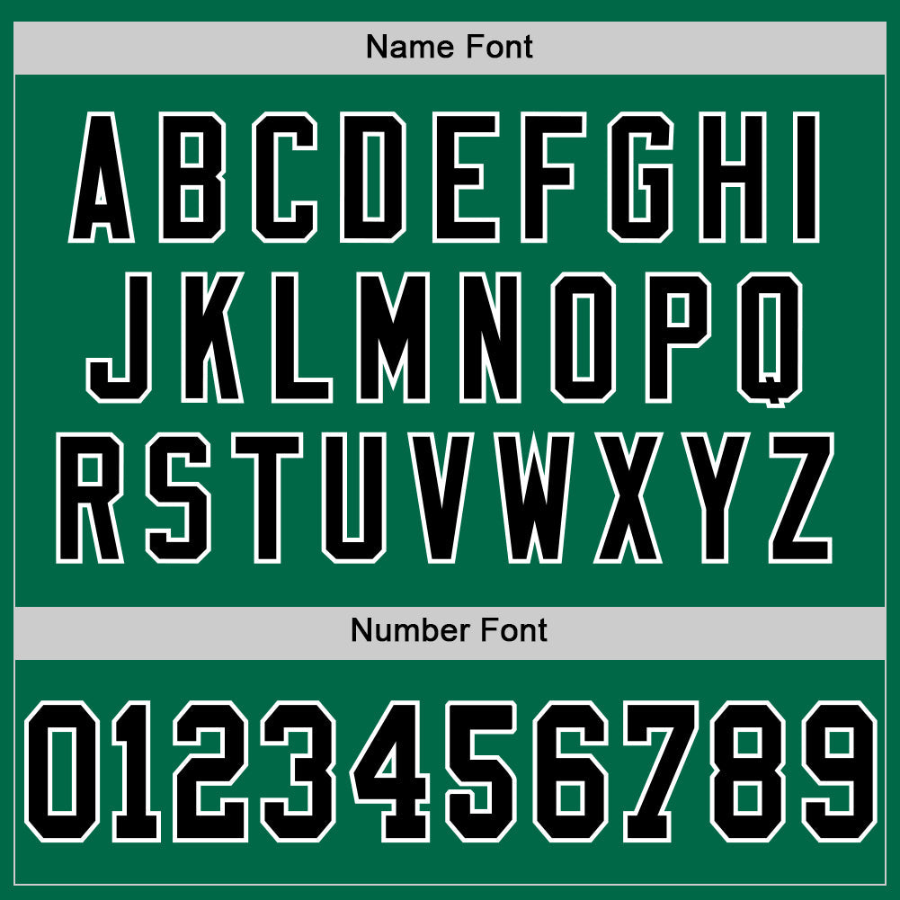 Custom Kelly Green Black-White Mesh Authentic Throwback Football Jersey