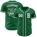 Custom Kelly Green White Authentic Baseball Jersey