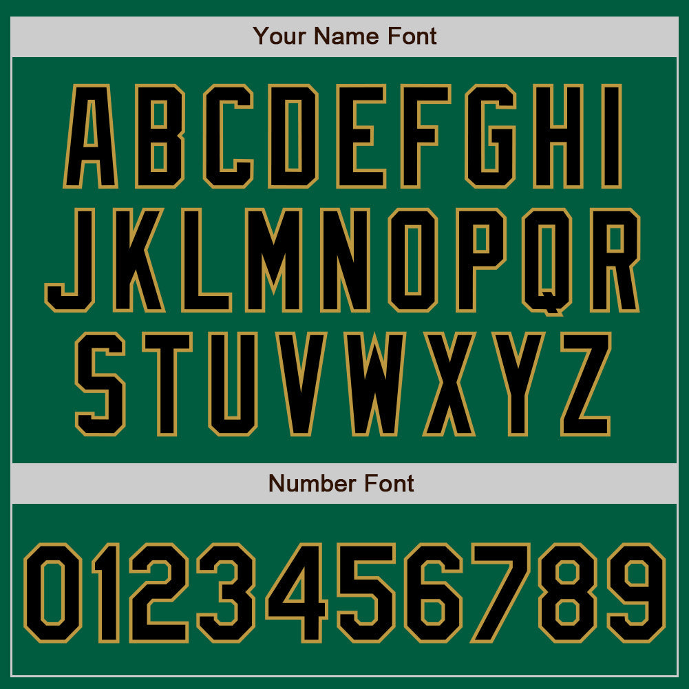 Custom Kelly Green Black-Old Gold Authentic Baseball Jersey