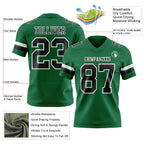 Custom Kelly Green Black-White Authentic Football Jersey
