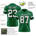Custom Kelly Green White-Black Authentic Football Jersey