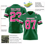Custom Kelly Green Pink-White Authentic Football Jersey