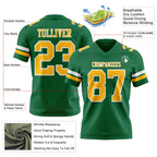 Custom Kelly Green Gold-White Authentic Football Jersey