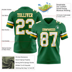 Custom Kelly Green White-Gold Authentic Football Jersey
