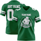 Custom Kelly Green White-Gray Authentic Football Jersey