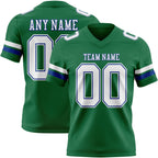 Custom Kelly Green White-Royal Authentic Football Jersey