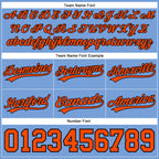 Custom Light Blue Orange-Black Authentic Basketball Shorts