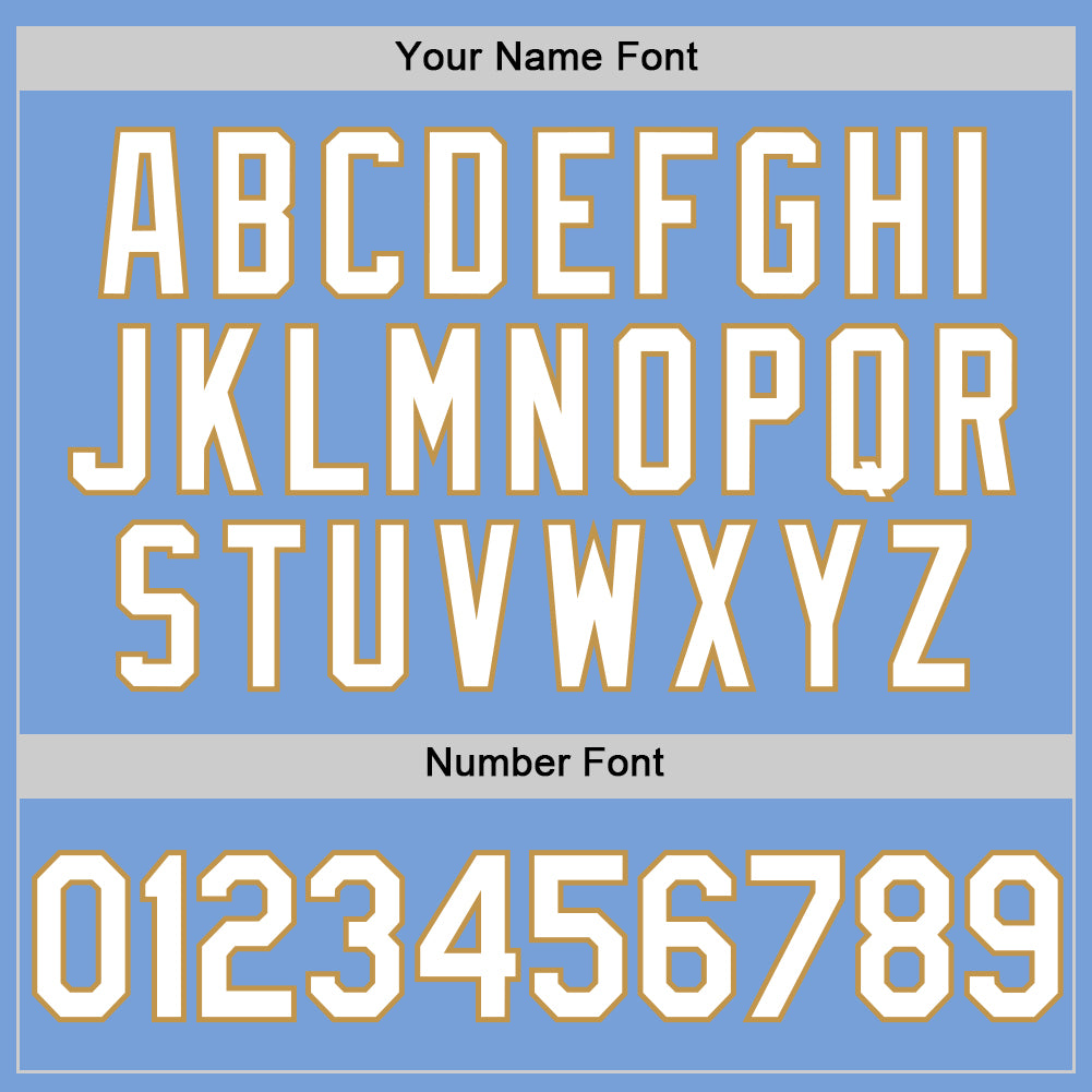 Custom Light Blue White-Old Gold Authentic Throwback Basketball Jersey