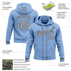 Custom Stitched Light Blue Gray-Steel Gray Baseball Pullover Sweatshirt Hoodie