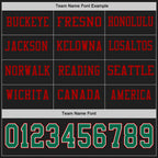 Custom Black Kelly Green White-Red Long Sleeve Authentic Football Jersey